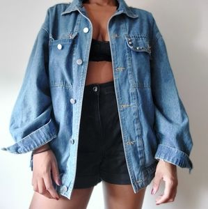 Embroidered Fringe Jean jacket